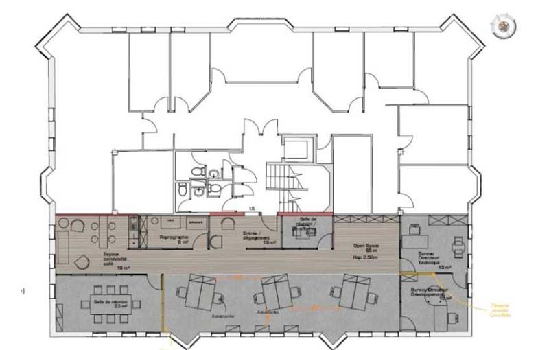 Location de bureau de 210 m² à Lyon 7 - 69007 plan - 1