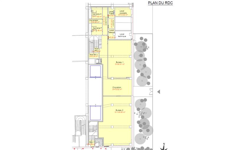 Location de bureau de 815 m² à Lyon 7 - 69007 plan - 1