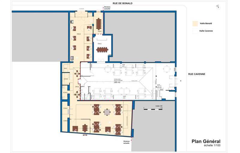 Location de bureau de 611 m² à Lyon 7 - 69007 plan - 1