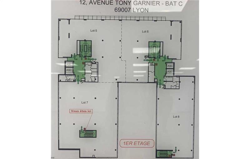 Location de bureau de 881 m² à Lyon 7 - 69007 plan - 1