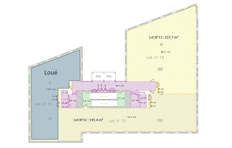 Location de bureau de 871 m² à Lyon 8 - 69008 plan - 1