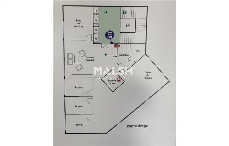 Location de bureau de 205 m² à Lyon 9 - 69009 plan - 1