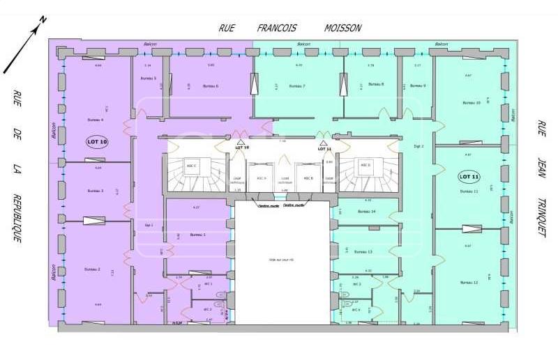 Location de bureau de 454 m² à Marseille 2 - 13002 plan - 1