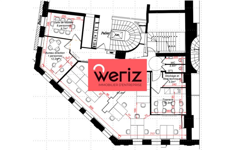 Location de bureau de 320 m² à Marseille 2 - 13002 plan - 1