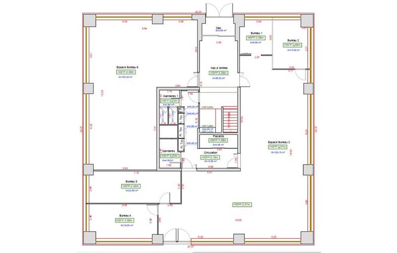 Location de bureau de 1 262 m² à Mérignac - 33700 plan - 1