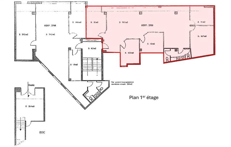 Location de bureau de 150 m² à Montrouge - 92120 plan - 1