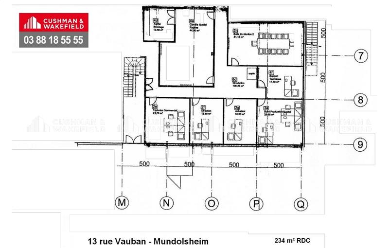 Location de bureau de 240 m² à Mundolsheim - 67450 plan - 1