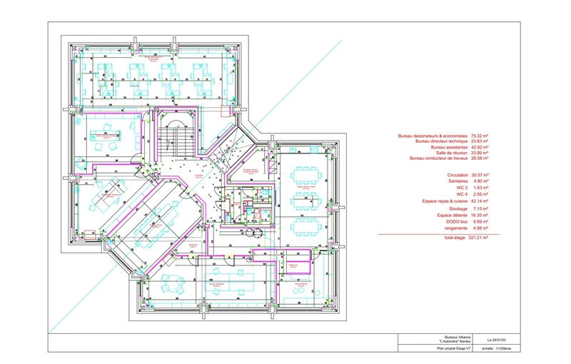 Location de bureau de 321 m² à Nantes - 44000 plan - 1