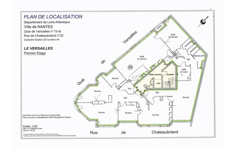 Location de bureau de 338 m² à Nantes - 44000 plan - 1