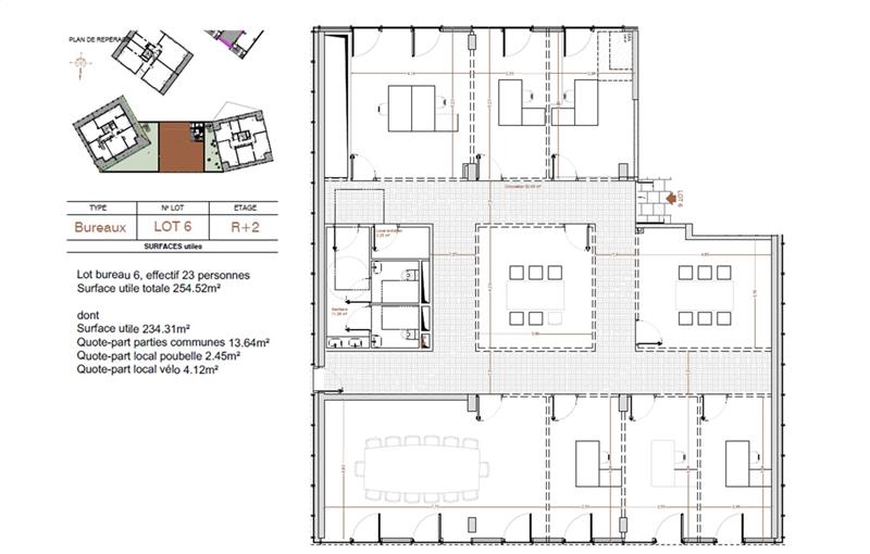 Location de bureau de 256 m² à Nantes - 44000 plan - 1