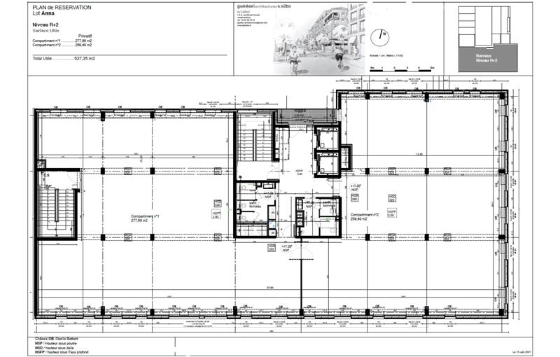 Location de bureau de 293 m² à Nantes - 44000 plan - 1