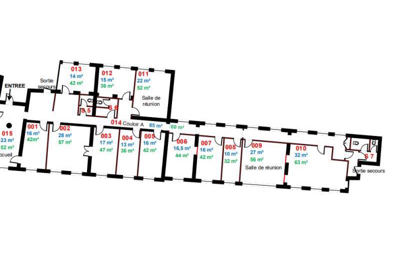 Location de bureau de 335 m² à Paris 1 - 75001 plan - 1