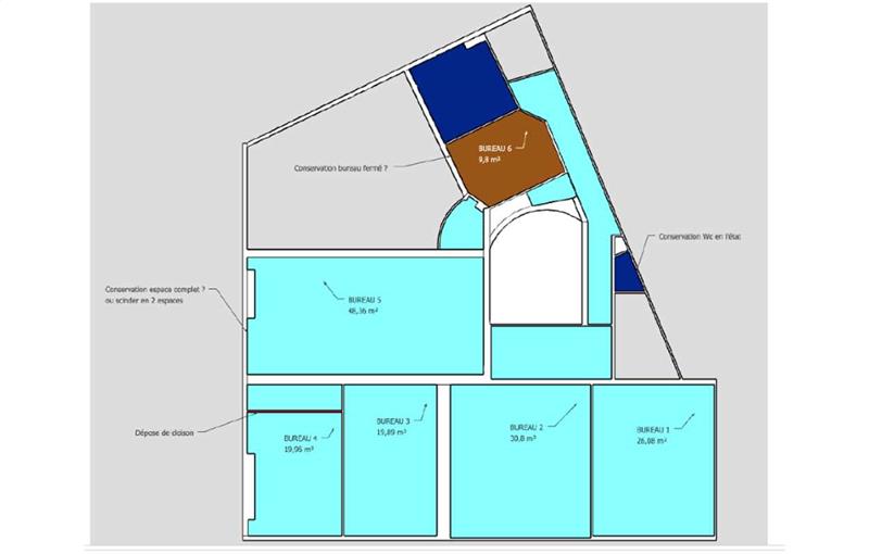 Location de bureau de 636 m² à Paris 1 - 75001 plan - 1