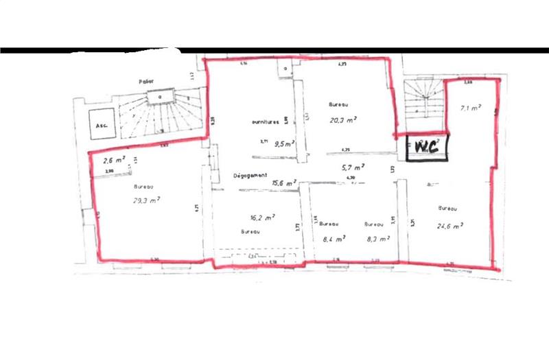 Location de bureau de 144 m² à Paris 1 - 75001 plan - 1