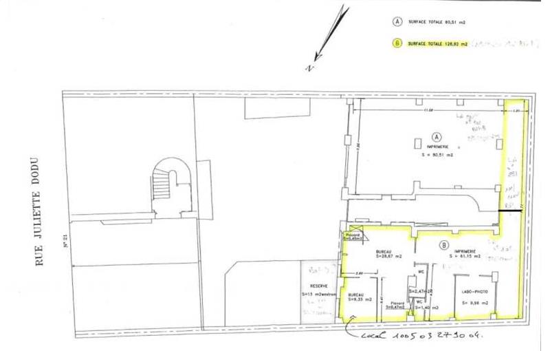 Location de bureau de 114 m² à Paris 10 - 75010 plan - 1