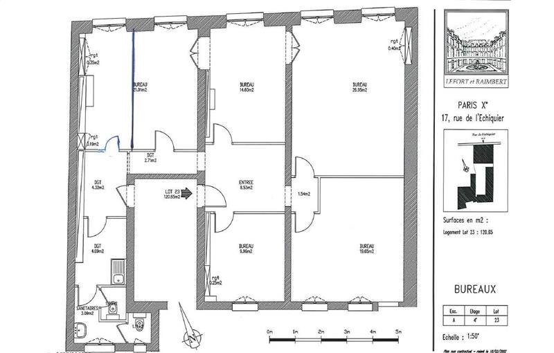 Location de bureau de 121 m² à Paris 10 - 75010 plan - 1