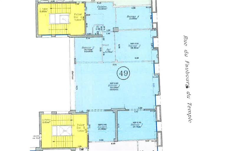 Location de bureau de 151 m² à Paris 11 - 75011 plan - 1