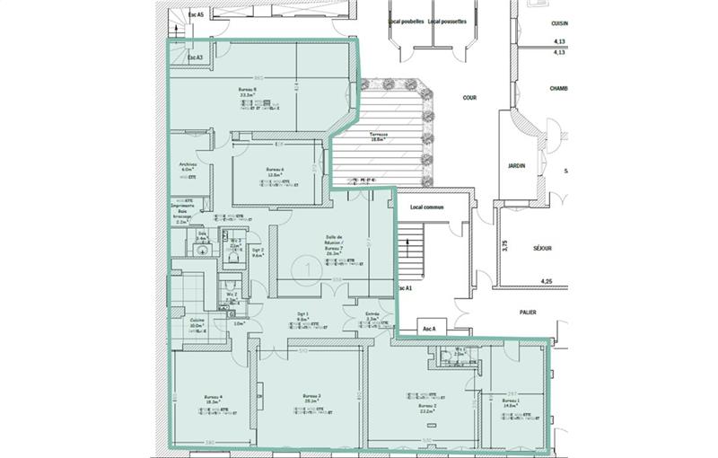 Location de bureau de 1 079 m² à Paris 12 - 75012 plan - 1