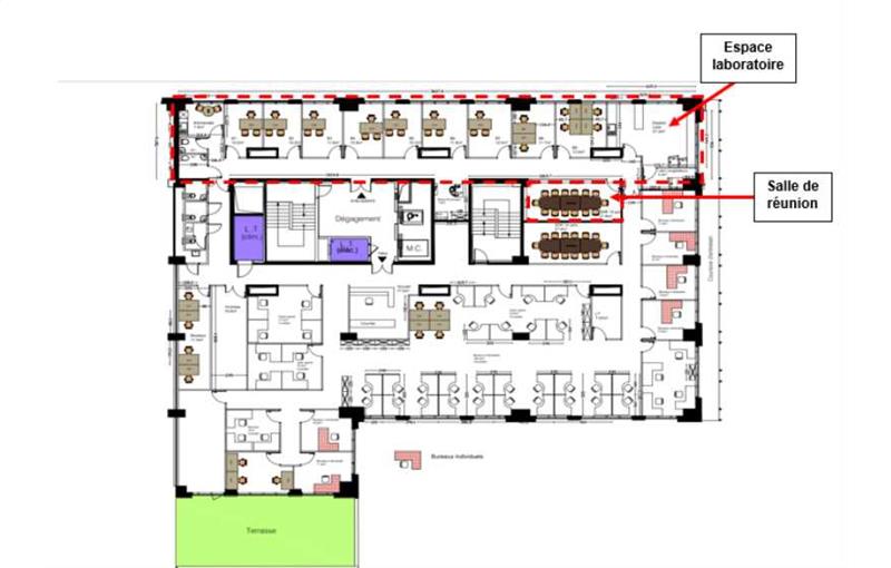 Location de bureau de 273 m² à Paris 13 - 75013 plan - 1