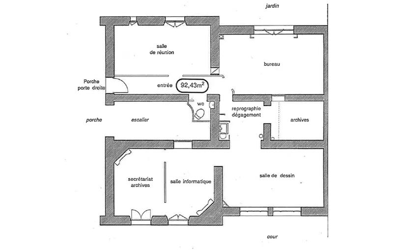 Location de bureau de 93 m² à Paris 13 - 75013 plan - 1