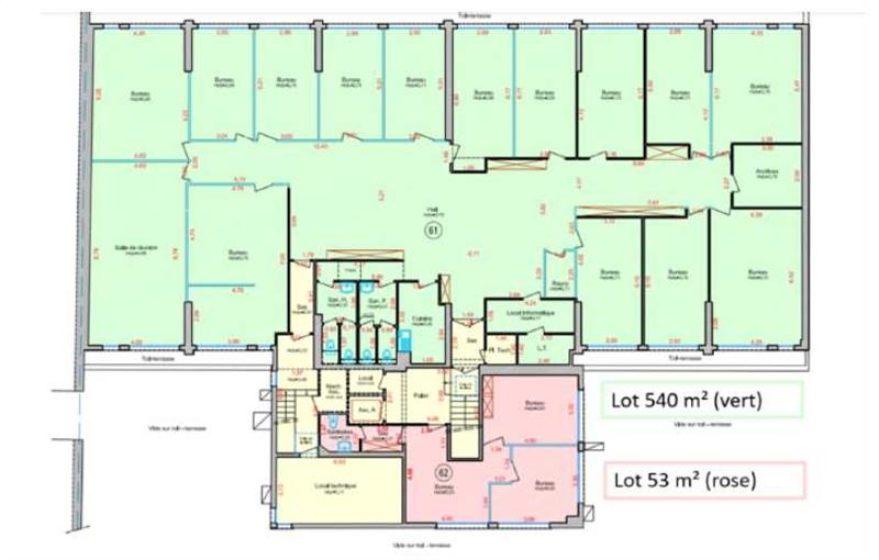 Location de bureau de 1 017 m² à Paris 16 - 75016 plan - 1