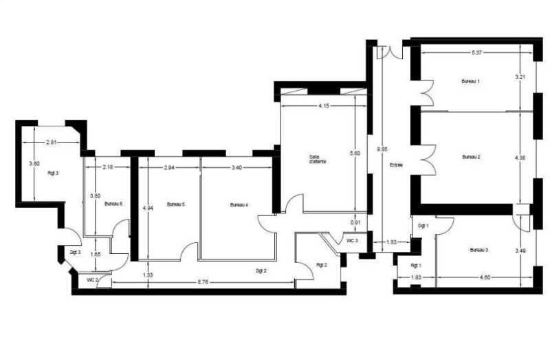 Location de bureau de 184 m² à Paris 16 - 75016 plan - 1