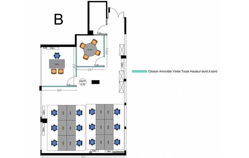 Location de bureau de 95 m² à Paris 16 - 75016 plan - 1