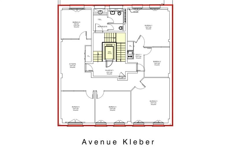 Location de bureau de 147 m² à Paris 16 - 75016 plan - 1