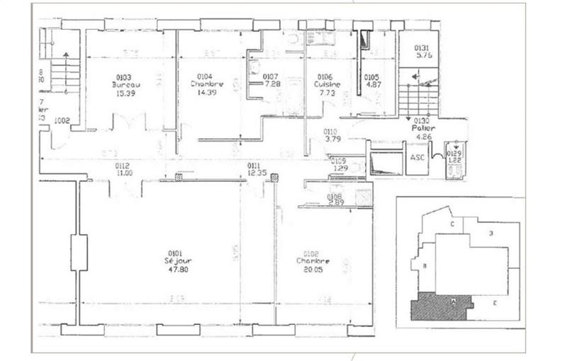 Location de bureau de 149 m² à Paris 16 - 75016 plan - 1