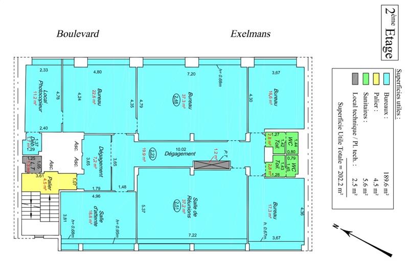 Location de bureau de 200 m² à Paris 16 - 75016 plan - 1