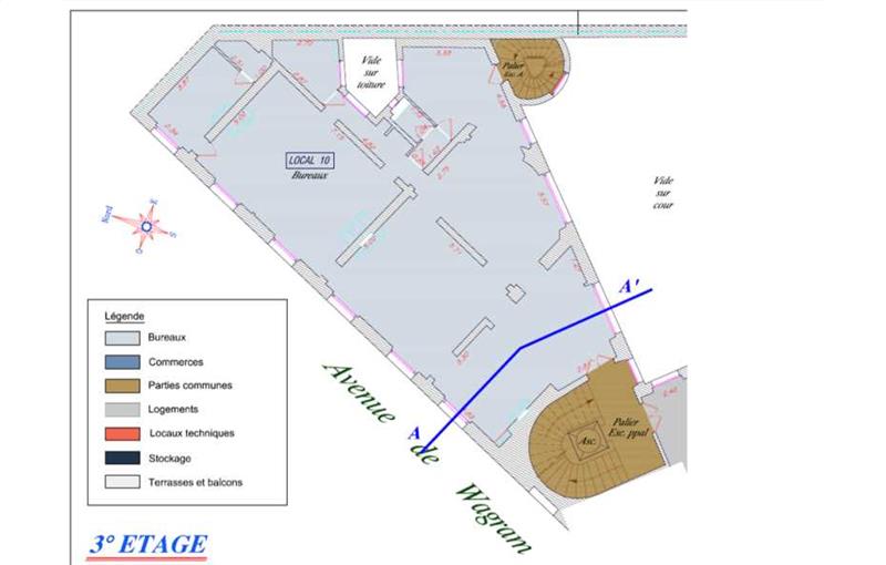 Location de bureau de 180 m² à Paris 17 - 75017 plan - 1