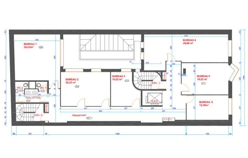 Location de bureau de 345 m² à Paris 17 - 75017 plan - 1