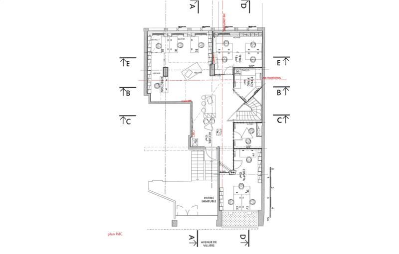 Location de bureau de 313 m² à Paris 17 - 75017 plan - 1