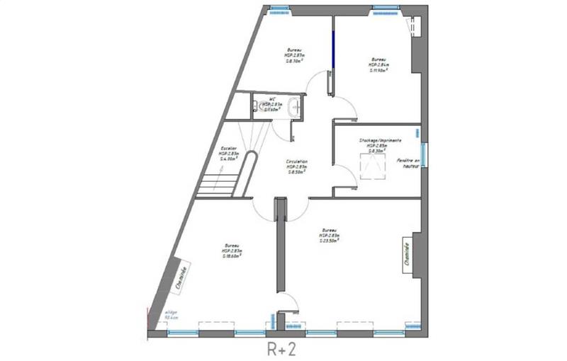 Location de bureau de 100 m² à Paris 17 - 75017 plan - 1