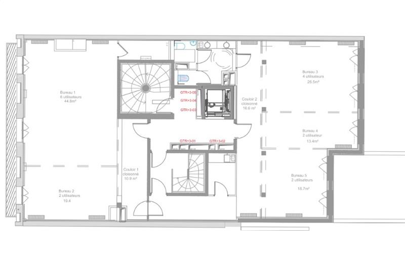 Location de bureau de 192 m² à Paris 17 - 75017 plan - 1