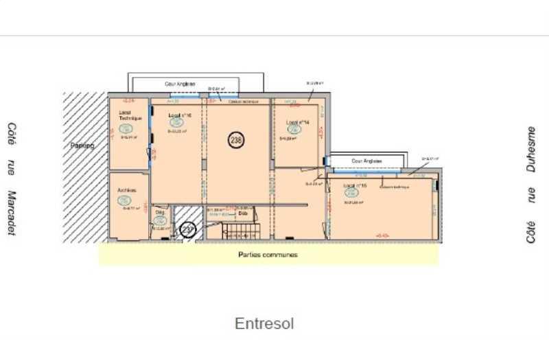 Location de bureau de 415 m² à Paris 18 - 75018 plan - 1