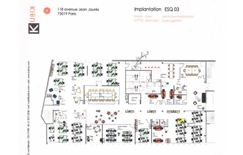 Location de bureau de 720 m² à Paris 19 - 75019 plan - 1