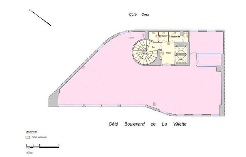 Location de bureau de 341 m² à Paris 19 - 75019 plan - 1