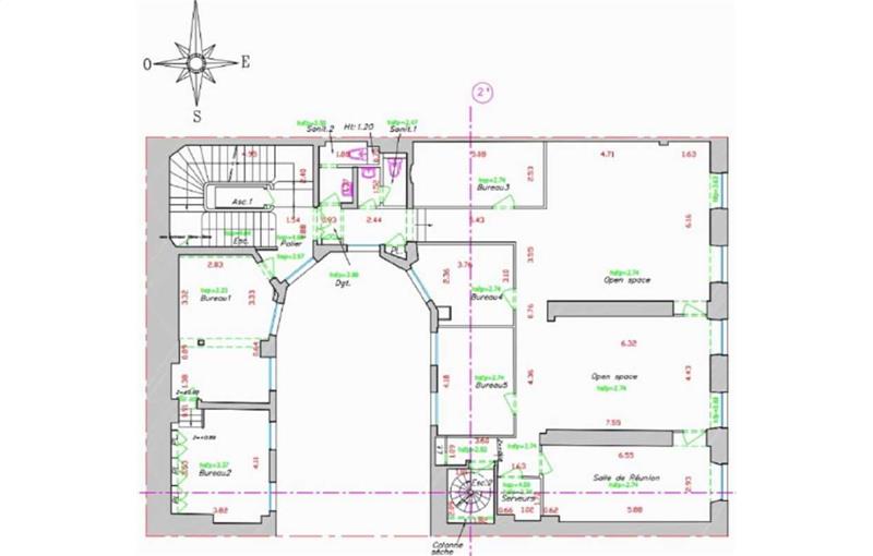 Location de bureau de 162 m² à Paris 2 - 75002 plan - 1