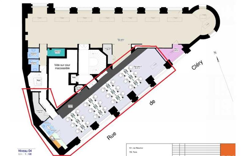 Location de bureau de 127 m² à Paris 2 - 75002 plan - 1