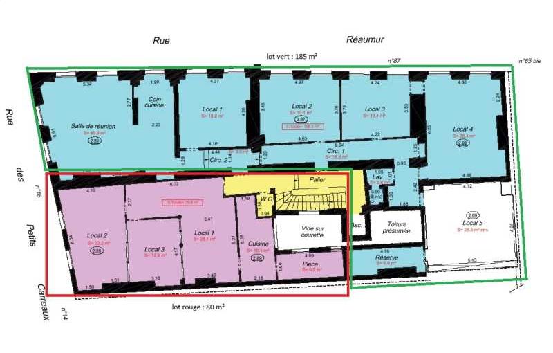 Location de bureau de 265 m² à Paris 2 - 75002 plan - 1