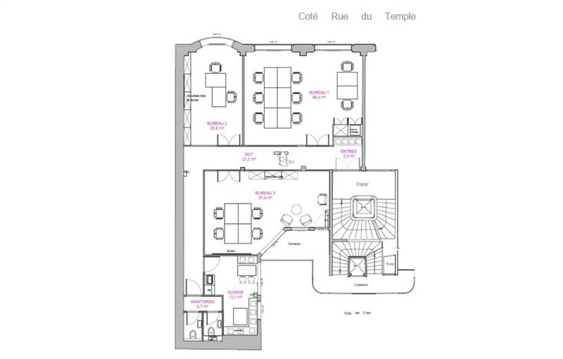 Location de bureau de 138 m² à Paris 3 - 75003 plan - 1