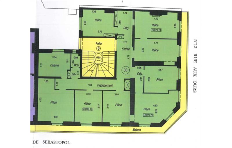 Location de bureau de 138 m² à Paris 3 - 75003 plan - 1