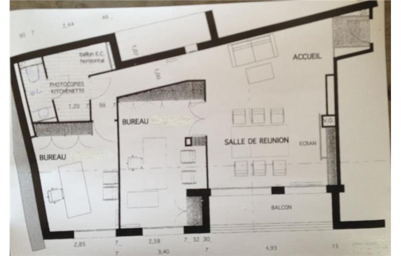 Location de bureau de 110 m² à Paris 7 - 75007 plan - 1