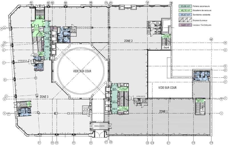 Location de bureau de 2 107 m² à Paris 8 - 75008 plan - 1