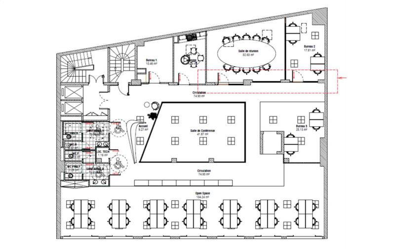 Location de bureau de 368 m² à Paris 8 - 75008 plan - 1