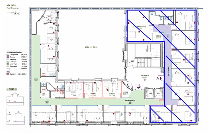 Location de bureau de 210 m² à Paris 8 - 75008 plan - 1