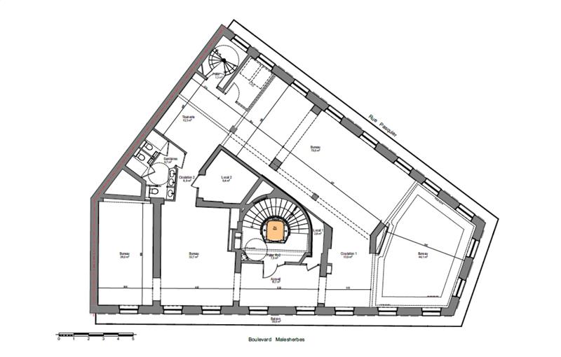 Location de bureau de 822 m² à Paris 8 - 75008 plan - 1