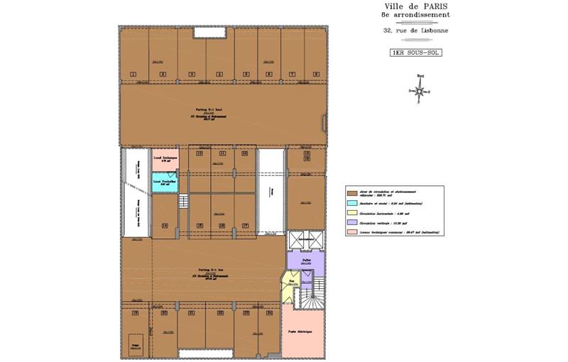 Location de bureau de 3 070 m² à Paris 8 - 75008 plan - 1