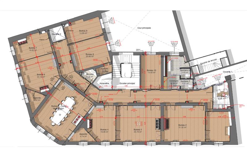 Location de bureau de 350 m² à Paris 8 - 75008 plan - 1